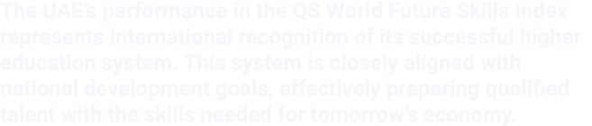 The UAE’s performance in the QS World Future Skills Index represents international recognition of its successful high...
