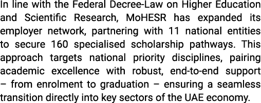 In line with the Federal Decree Law on Higher Education and Scientific Research, MoHESR has expanded its employer net...