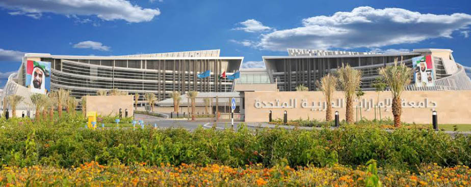 نباتات خضراء وزهور برتقالية مزروعة في حديقة أمام مبنى وأرصفة طرق. Description generated by AI