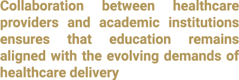 Collaboration between healthcare providers and academic institutions ensures that education remains aligned with the ...