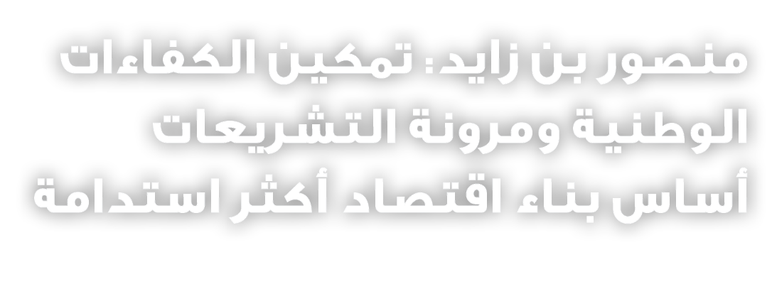منصور بن زايد: تمكين الكفاءات الوطنية ومرونة التشريعات أساس بناء اقتصاد أكثر استدامة