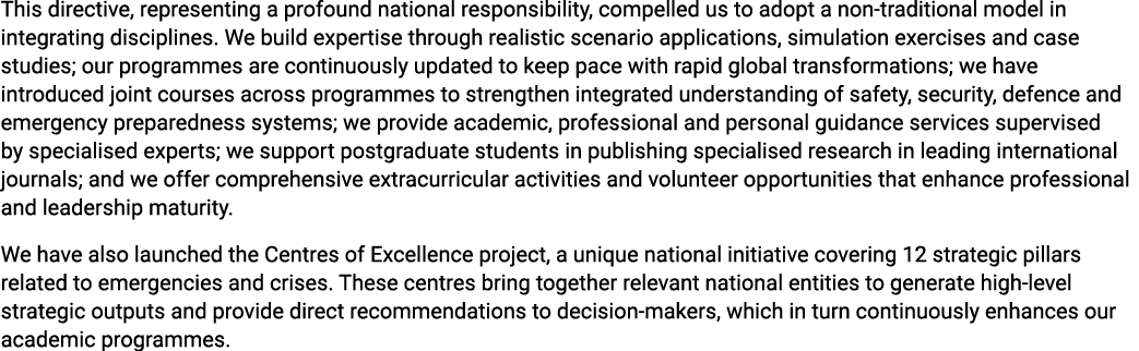 This directive, representing a profound national responsibility, compelled us to adopt a non traditional model in int...