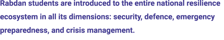 Rabdan students are introduced to the entire national resilience ecosystem in all its dimensions: security, defence, ...