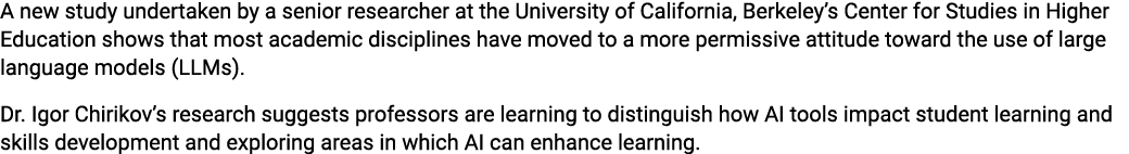A new study undertaken by a senior researcher at the University of California, Berkeley’s Center for Studies in Highe...