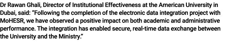 Dr Rawan Ghali, Director of Institutional Effectiveness at the American University in Dubai, said: “Following the com...