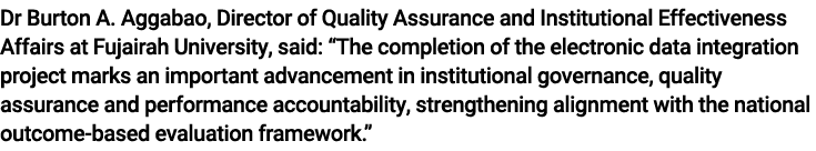 Dr Burton A. Aggabao, Director of Quality Assurance and Institutional Effectiveness Affairs at Fujairah University, s...