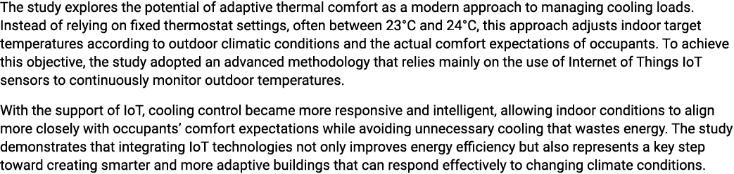 The study explores the potential of adaptive thermal comfort as a modern approach to managing cooling loads. Instead ...