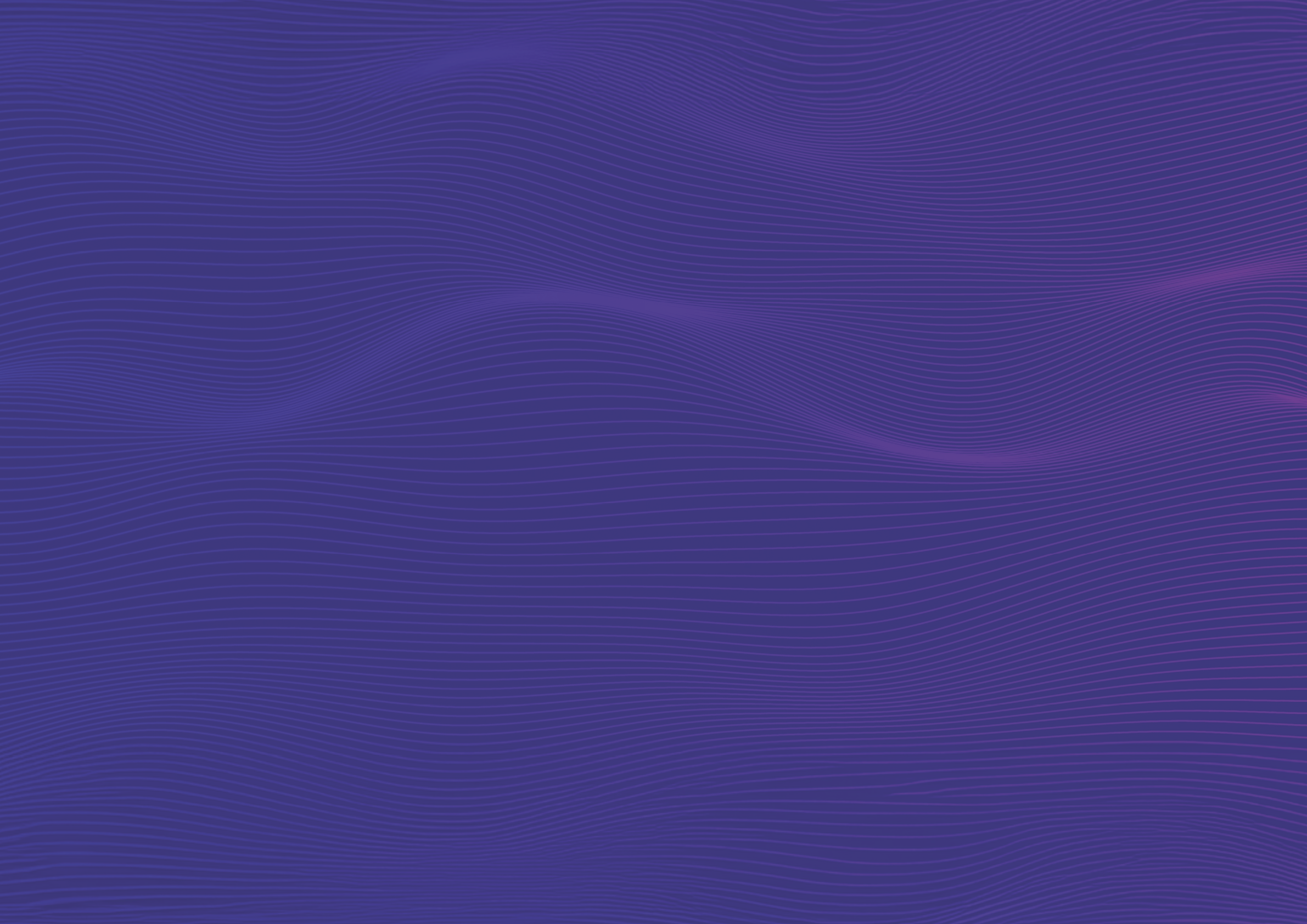 Vector smooth waves on dark background. Futuristic technology design backdrop with purple and blue gradient transition.