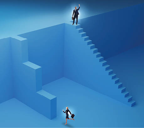 Gender inequality in career ladder concept