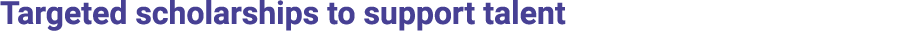 Targeted scholarships to support talent 