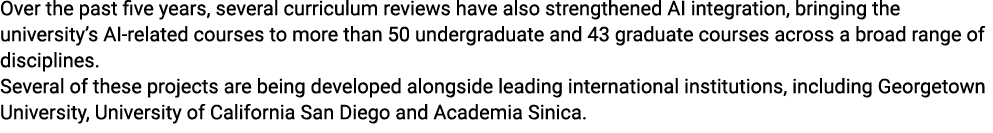 Over the past five years, several curriculum reviews have also strengthened AI integration, bringing the university’s...