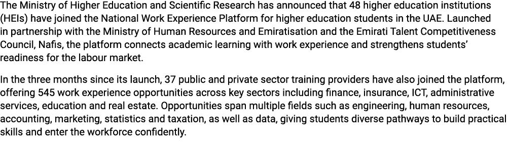 The Ministry of Higher Education and Scientific Research has announced that 48 higher education institutions (HEIs) h...