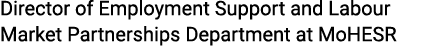 Director of Employment Support and Labour Market Partnerships Department at MoHESR