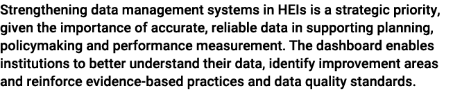 Strengthening data management systems in HEIs is a strategic priority, given the importance of accurate, reliable dat...