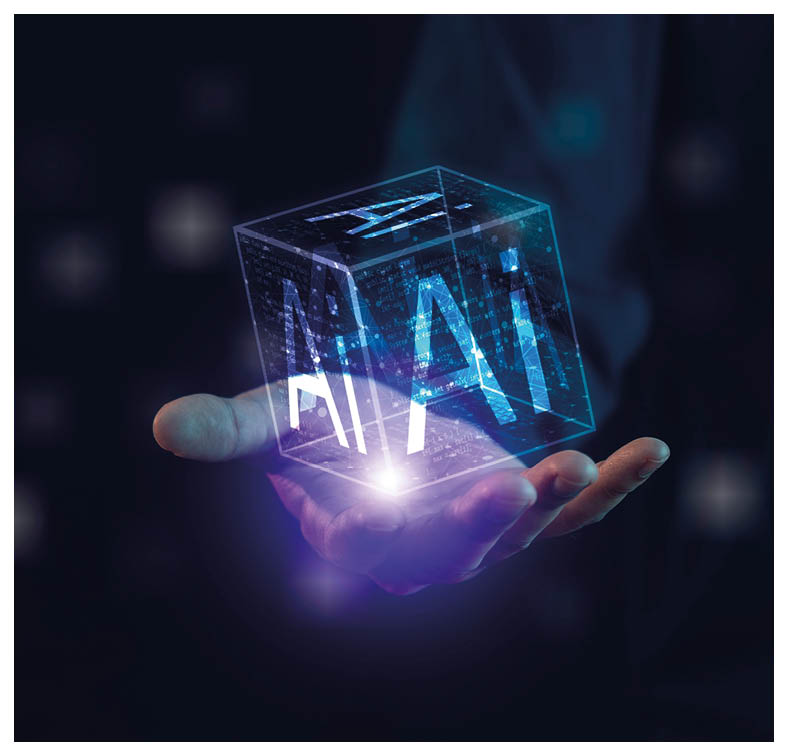 Artificial intelligence AI, circuit board in shape electronic, technology smart robot AI, artificial intelligence by enter command prompt for generates.