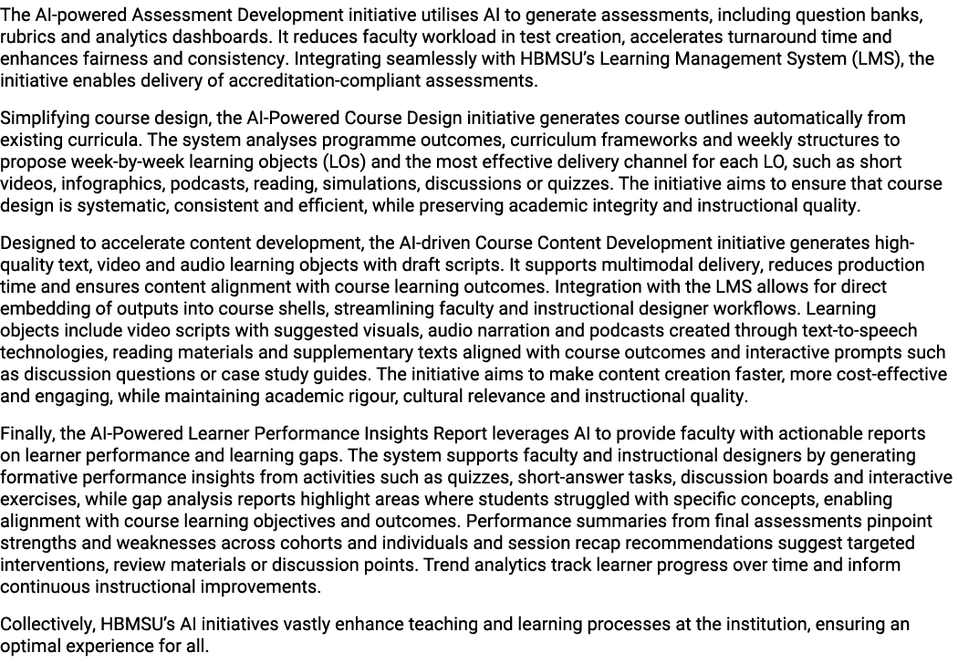 The AI powered Assessment Development initiative utilises AI to generate assessments, including question banks, rubri...