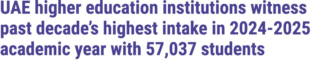UAE higher education institutions witness past decade’s highest intake in 2024 2025 academic year with 57,037 students