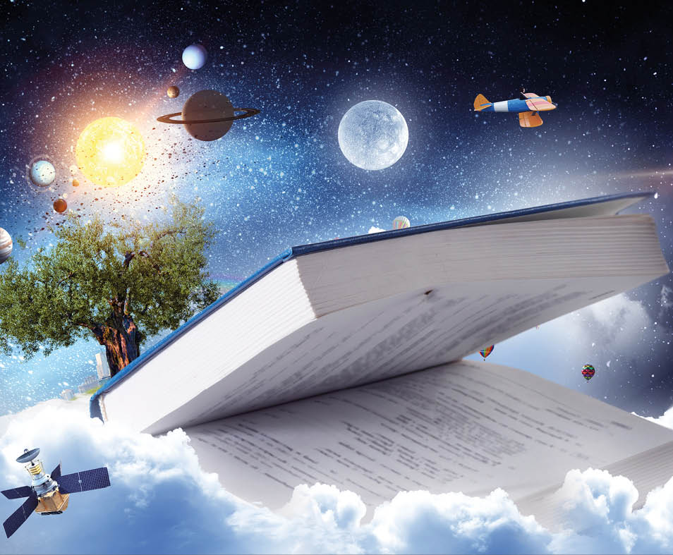 Big open book. Mixed media