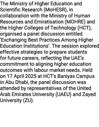 The Ministry of Higher Education and Scientific Research (MoHESR), in collaboration with the Ministry of Human Resour...