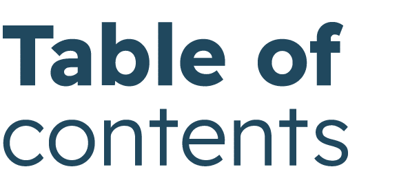 Table of contents